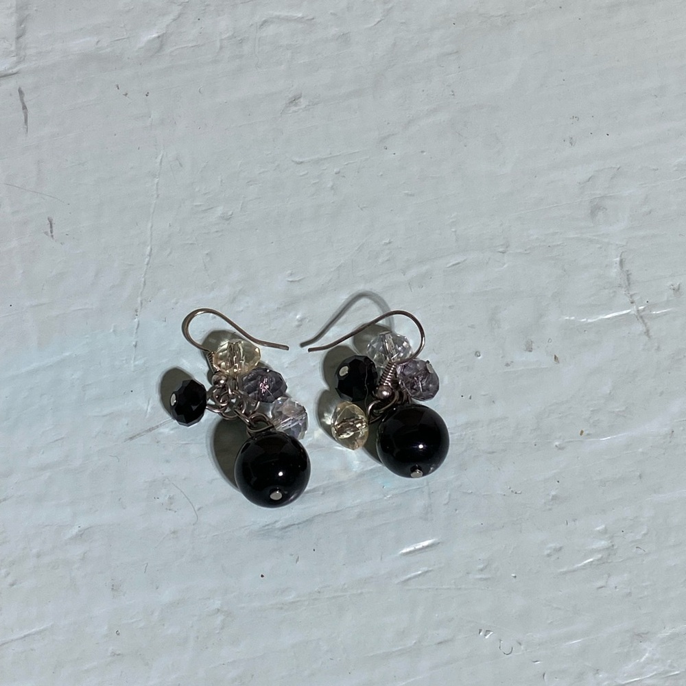 Elegant Black and Silver Earrings